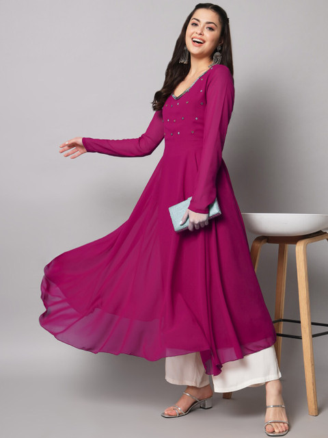 Poshak Hub Women Indie Prints Georgette Anarkali Kurta - Image 6