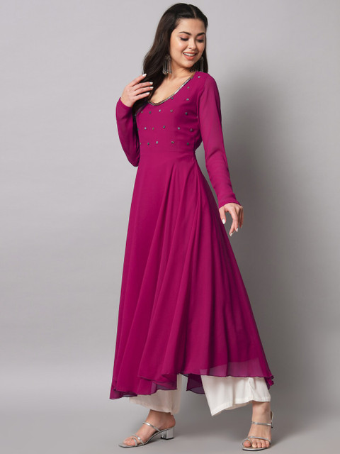 Poshak Hub Women Indie Prints Georgette Anarkali Kurta - Image 4