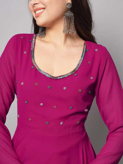 Poshak Hub Women Indie Prints Georgette Anarkali Kurta - Image 2