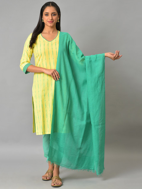 AURELIA Cotton Blend Tasselled Dupatta