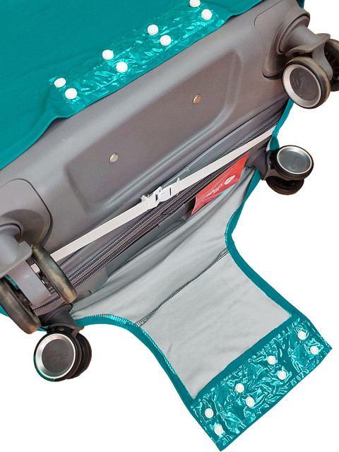 Cortina Turquoise Blue Printed Protective Medium Trolley Bag Cover - Image 6