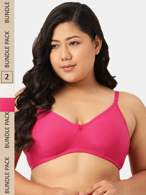 Sztori Pack of 2 Cotton Seamless Non-Padded Bra SZ-P-COOL-WHT-RN