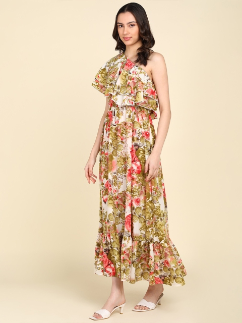 ZNX Clothing Floral One Shoulder Maxi Dress - Image 3