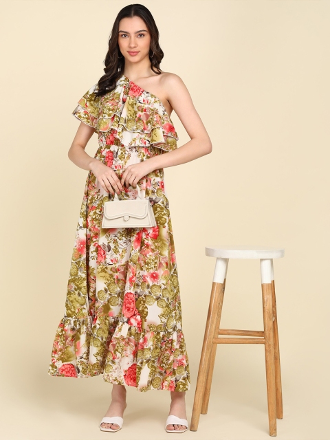 ZNX Clothing Floral One Shoulder Maxi Dress - Image 5