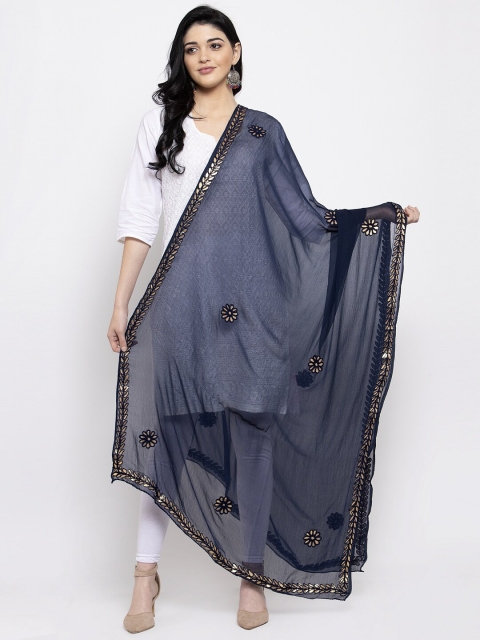 Clora Creation Embroidered Dupatta with Gotta Patti