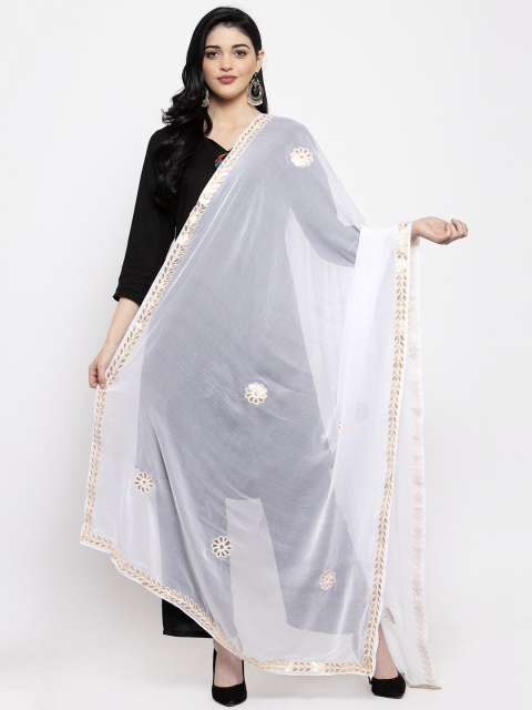 Clora Creation Embroidered Dupatta with Gotta Patti