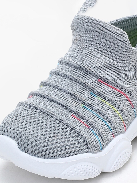 Fame Forever by Lifestyle Boys Grey Woven Design Slip-On Sneakers - Image 5