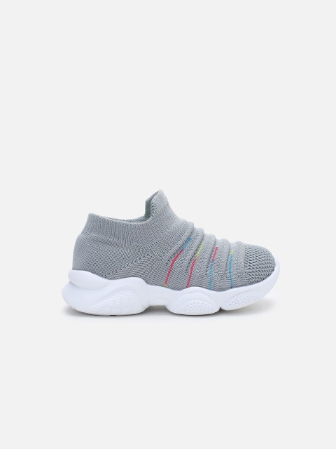 Fame Forever by Lifestyle Boys Grey Woven Design Slip-On Sneakers - Image 4