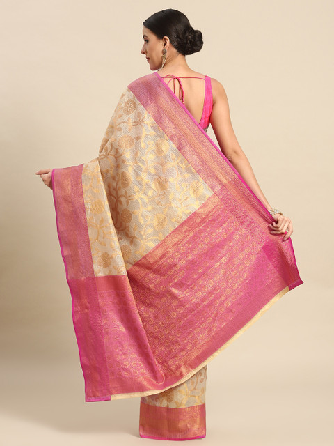 Silk Land Floral Zari Tissue Mysore Silk Saree