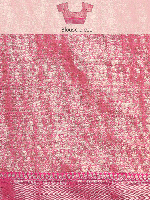 Silk Land Woven Floral Art Silk Chanderi Digital Print Saree - Image 7