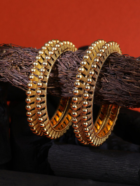 Adwitiya Collection Set Of 2 Gold-Plated Bangles