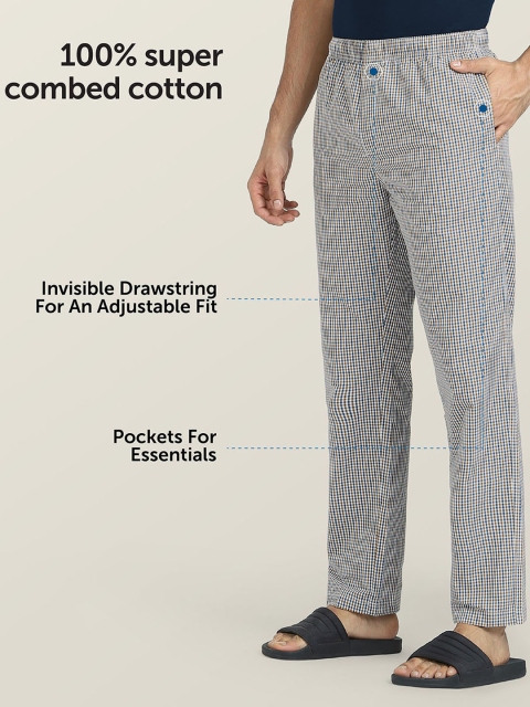 XYXX Men Checked Pure Cotton Lounge Pants - Image 4
