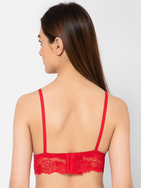 Clovia Lace Floral Bralette Non-Padded Non-Wired Bra - Image 4