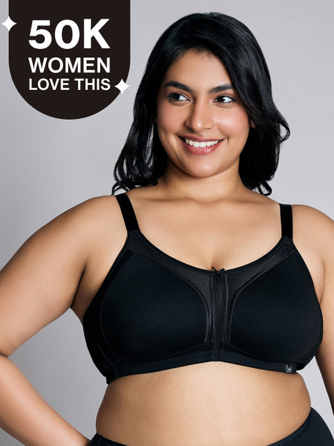 Nykd Plus Size Seamless Full Support M-Frame Cotton Full Coverage Bra - NYB101 - Image 2