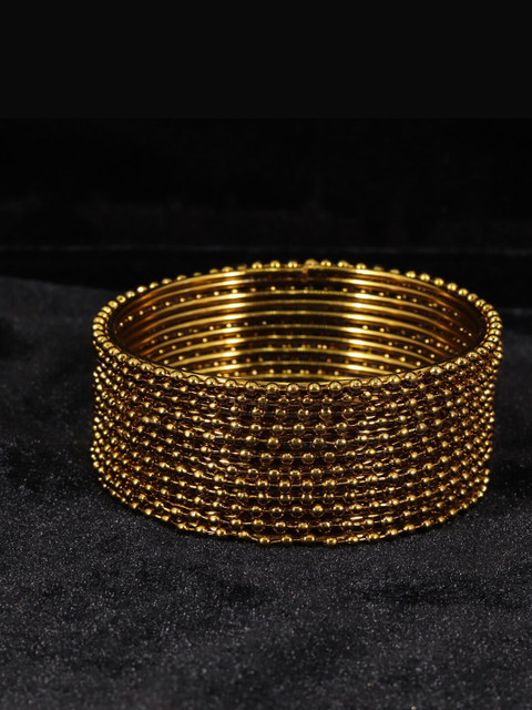 NMII Set Of 12 Gold-Plated & Beaded Bangles
