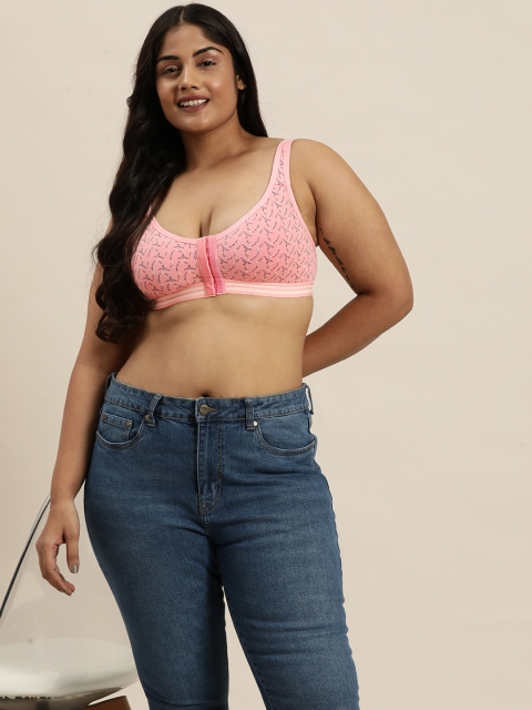 Sztori Plus Size Medium Coverage Floral Non-Wired T-Shirt Bra - Image 4