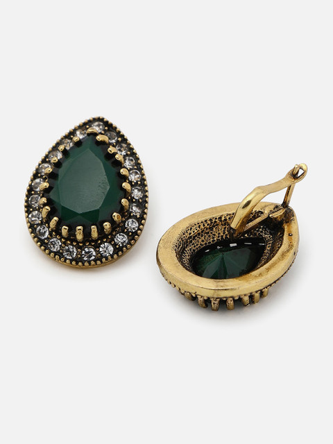 SOHI Gold-Plated Teardrop Shaped Studs Earrings - Image 5