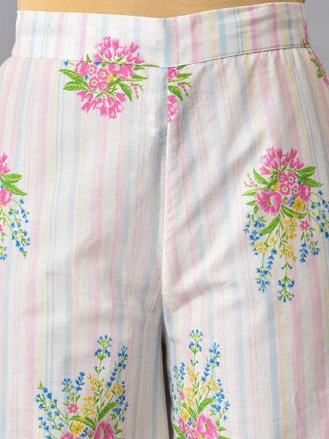 W Women Floral Printed Cotton Trousers - Image 6
