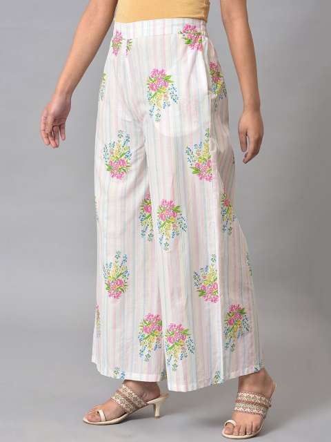 W Women Floral Printed Cotton Trousers - Image 3