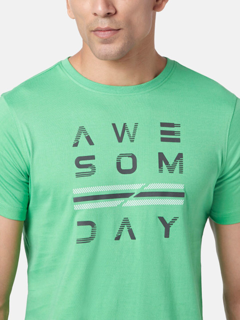 Ajile by Pantaloons Men Printed Cotton Slim Fit Sports T-shirt - Image 2
