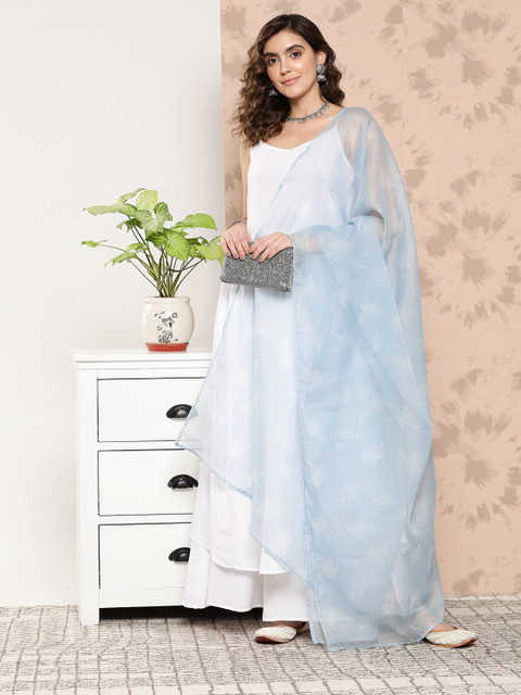 InWeave Women Kurta With Palazzos & Dupatta