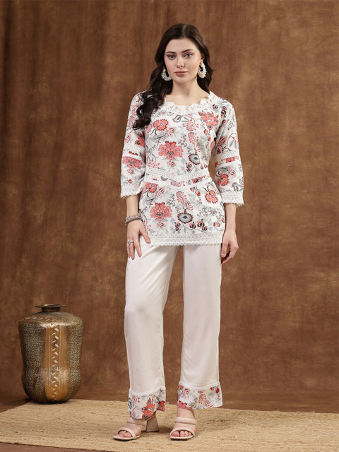 Nayam By Lakshita Floral Printed Tunic & Palazzos