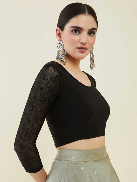 Soch Cotton Princess Cut With Floral Sleeves Blouse
