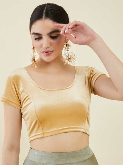 Soch Velvet Princess Cut Saree Blouse