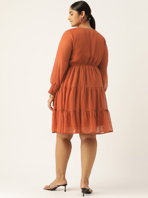 Antheaa Curve Plus Size Dooby Weave Embellished Wrap Dress - Image 4