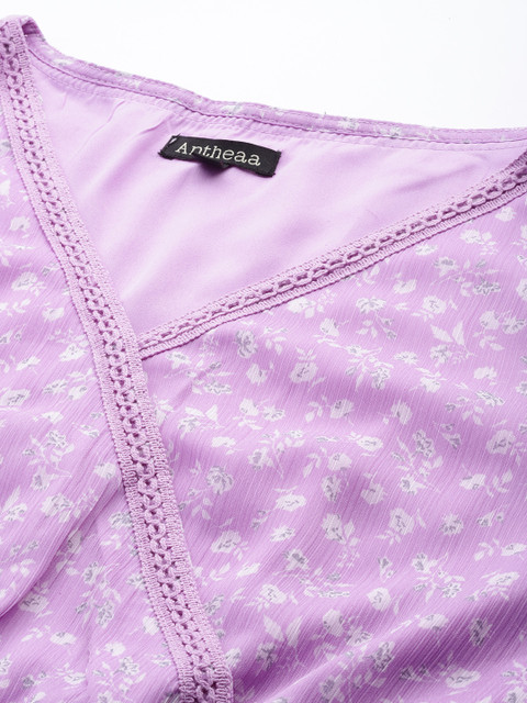 Antheaa Curve Plus Size Floral Chiffon Dress - Image 2