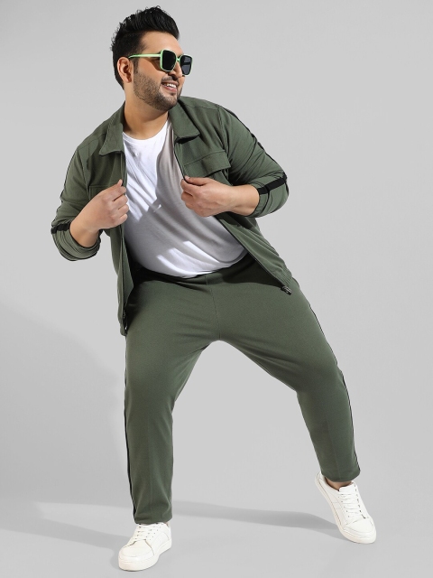 Instafab Plus Men Plus Size Pure Cotton Sweatshirt & Jogger Co-Ord Set - Image 5