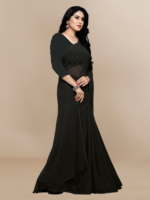 Sidhidata Solid Pure Georgette Saree - Image 2