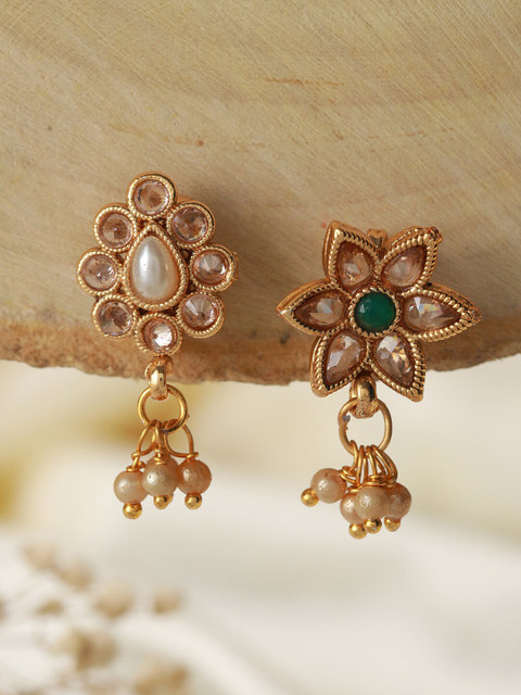 Jazz and Sizzle Gold-Plated Kundan-Studded Clip-On Nose pin