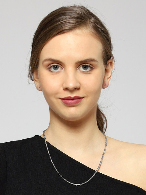 VENI Silver-Plated Oxidised Necklace - Image 4