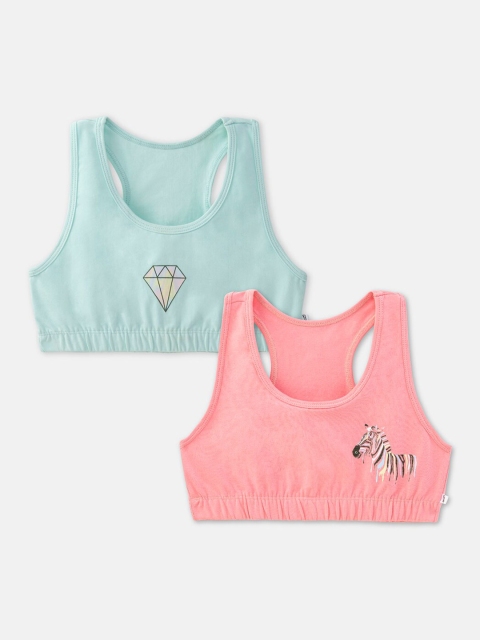 You Got Plan B Girls Pack of 2 Non-Padded Anti-Bacterial Sports Bra SBNP-GlowGal: 10-12 - Image 5