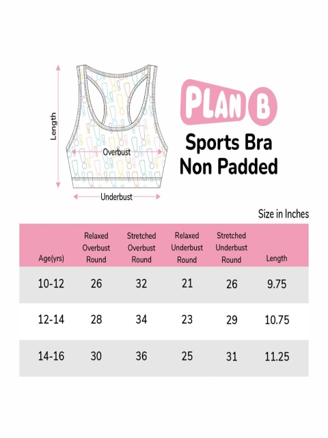 You Got Plan B Girls Non-Padded Anti-Bacterial Sports Bra SBNP-ZebraCrossing: 10-12 - Image 7
