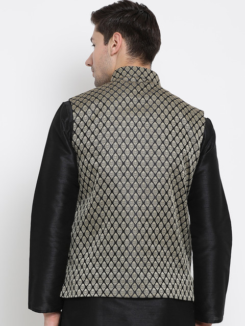 VASTRAMAY Men Woven Design Nehru Jacket - Image 4