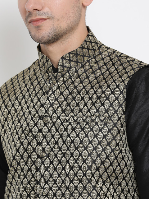 VASTRAMAY Men Woven Design Nehru Jacket - Image 2