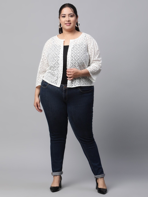 UnaOne Women Plus Size Embroidered Cotton Shrug - Image 6