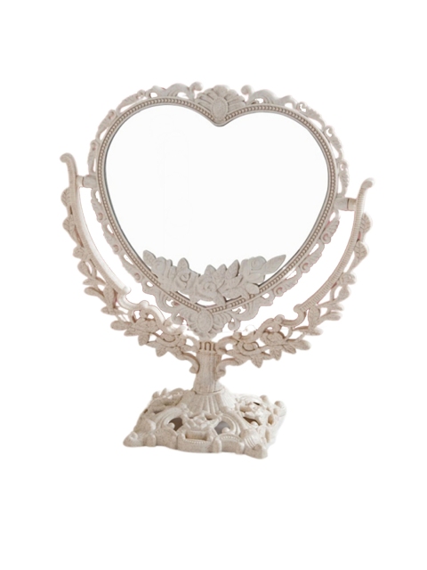 Nestasia White Ivory Vintage Heart Double Sided Mirror - Image 4