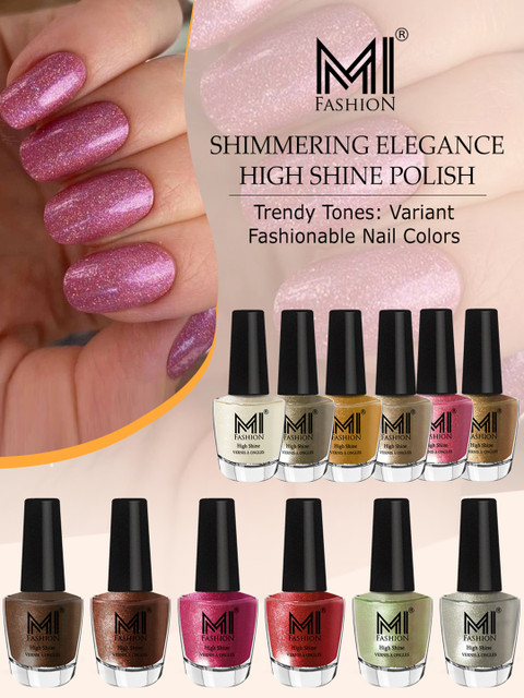 MI FASHION Set of 3 Vernis A Ongles High Shine Long Lasting Shimmer Nail Paint - 12ml each - Image 5
