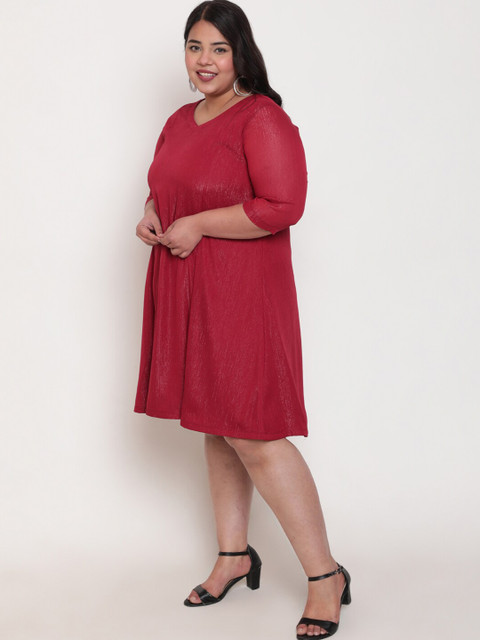Amydus Plus Size V-Neck A-Line Dress - Image 4