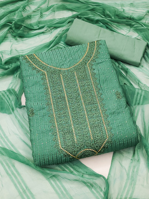 KALINI Embroidered Pure Cotton Unstitched Dress Material