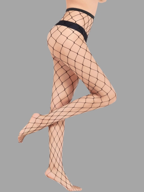 COLOR STYLE High-Rise Sheer Fish Net Stockings - Image 2