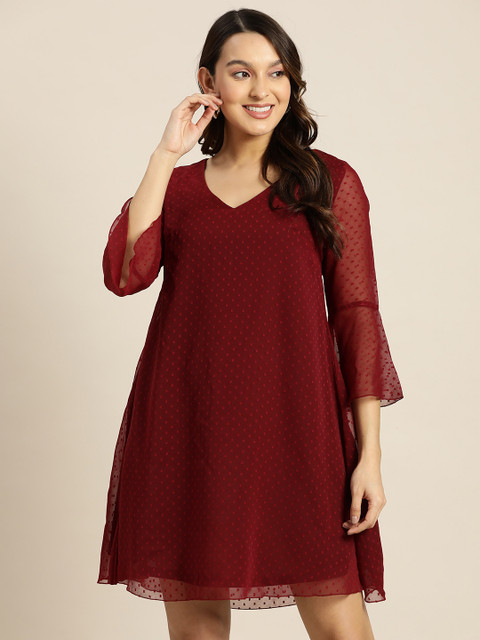 Qurvii Georgette A-Line Mini Dress