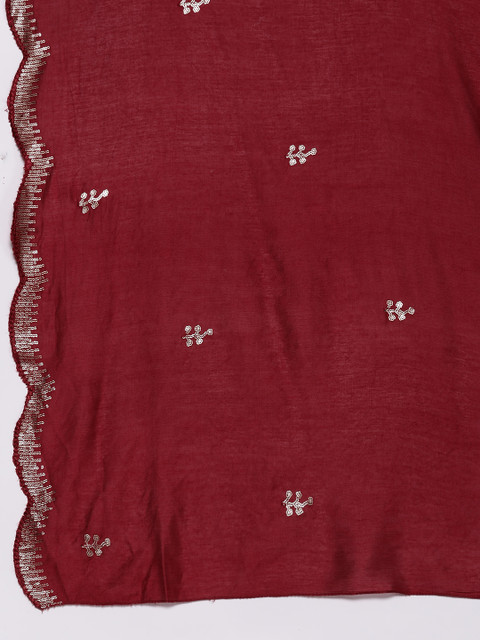 Libas Floral Embroidered Kurta with Trousers & With Dupatta - Image 4