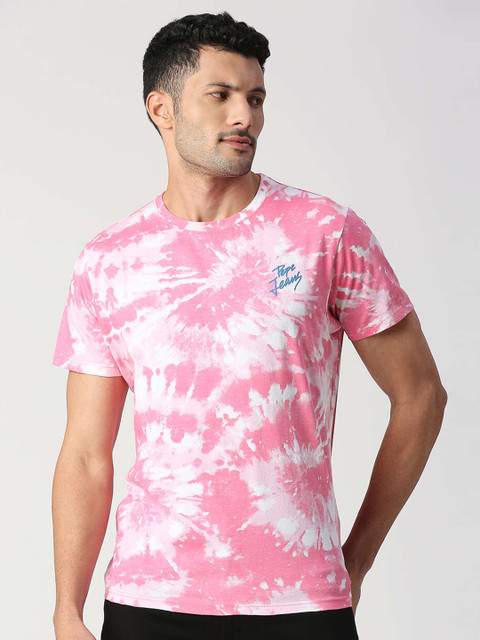 Pepe Jeans Men Tie and Dye Pure Cotton Slim Fit T-shirt