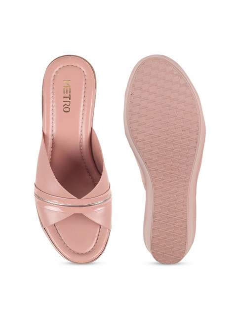 Metro Solid Wedge Heels With Open Back - Image 4