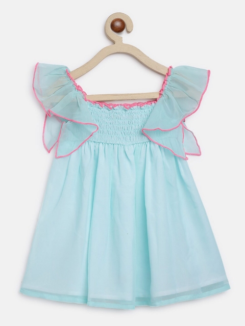 Nauti Nati Girls Floral Embroidered Georgette A-Line Dress - Image 3