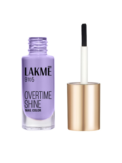 Lakme 9to5 Overtime Shine Glossy Long Lasting & Quick Dry Nail Color 6ml - Lush Lavender